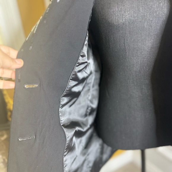 Black Sequin Pinstripe Blazer - Picture 11 of 17